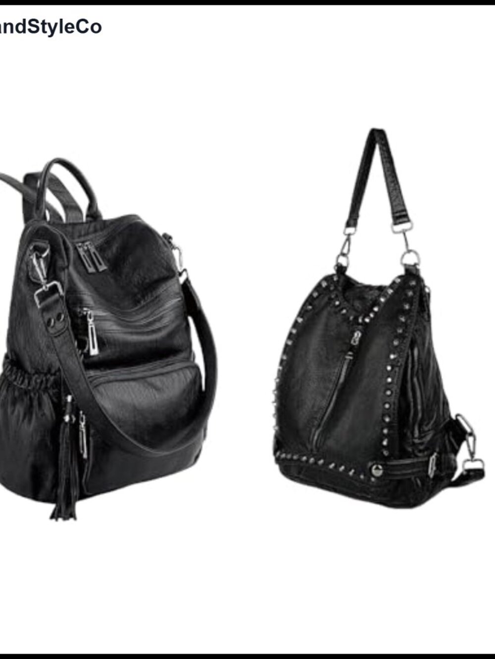 Vegan PU Leather Backpack Purse Washed Shoulder Bag Laptop Travel Work